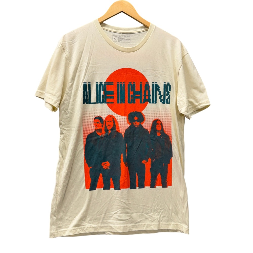 Alice In Chains T-Shirt Mens M American Tour 2022 Cream Grunge Band Tee